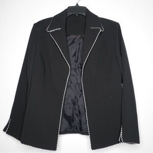 Drama New York Black Blazer with‎ White Rope Trim – Size 10